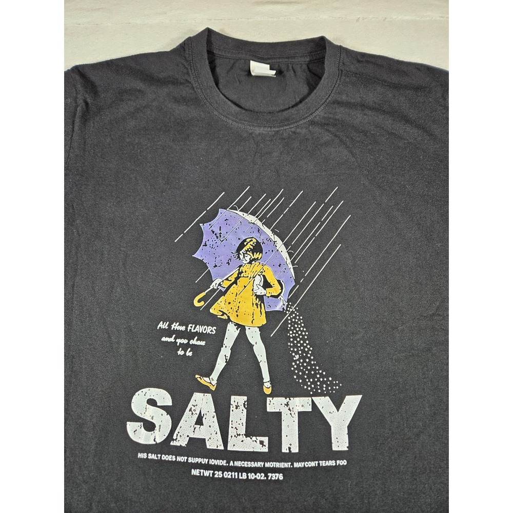GANMIA Salty Morton Salt Girl Parody Graphic T-Shirt Black Mens XL